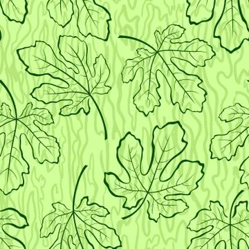 Seamless Background, Fig Leaves Illustrazione stock