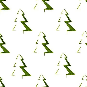 Seamless background with firtrees Stock Illustration