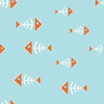 Seamless background with fish bone; Stock-Illustration