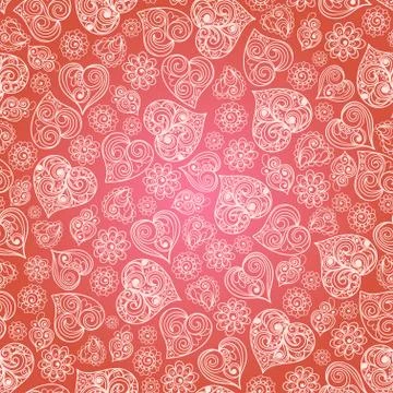 Seamless background with floral patterns Stock Illustration