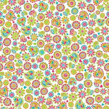 Seamless background with floral patterns Stock Illustration