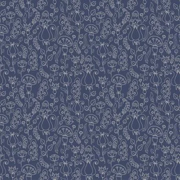 Seamless background with floral patterns Stock Illustration