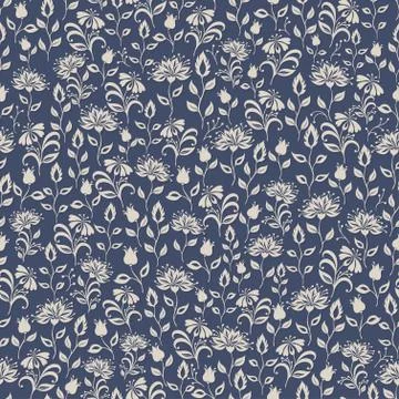 Seamless background with floral patterns Stock Illustration