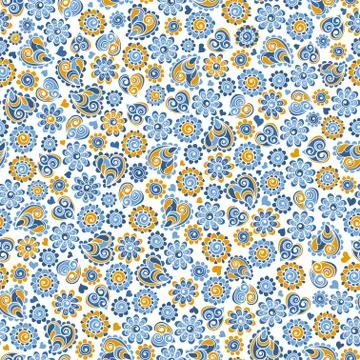 Seamless background with floral patterns Stock Illustration