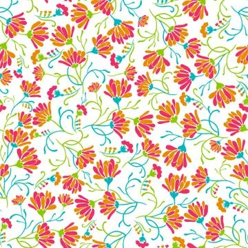 Seamless background with floral patterns Stock Illustration
