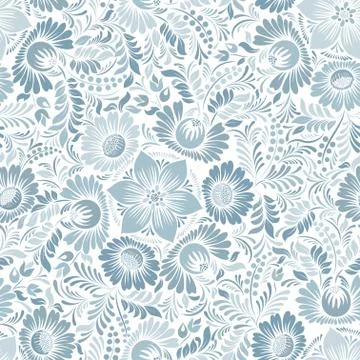 Seamless background with floral patterns Stock Illustration