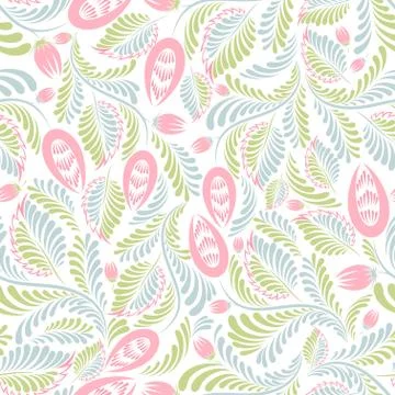 Seamless background with floral patterns Stock Illustration