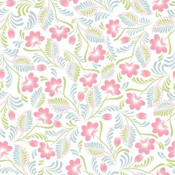 Seamless background with floral patterns Stock Illustration