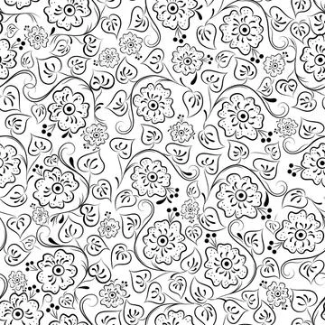 Seamless background with floral patterns Stock Illustration