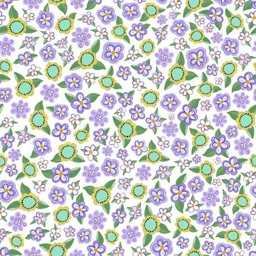 Seamless background with floral patterns Stock Illustration