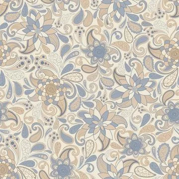 Seamless background with floral patterns Stock Illustration