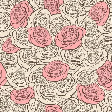 Seamless background with floral patterns Stock Illustration
