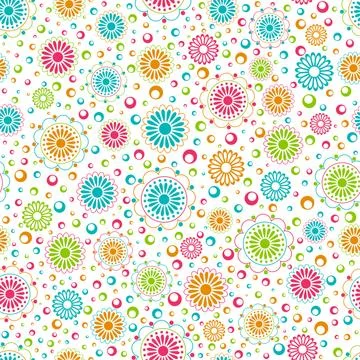 Seamless background with floral patterns Stock Illustration