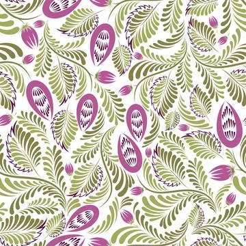 Seamless background with floral patterns Stock Illustration