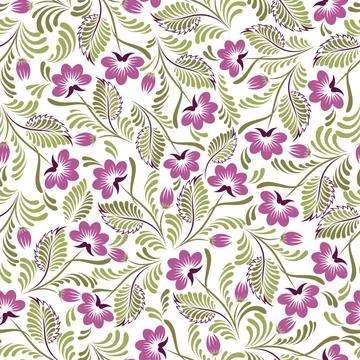 Seamless background with floral patterns Stock Illustration