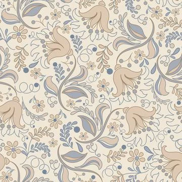 Seamless background with floral patterns Stock Illustration