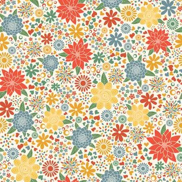 Seamless background with floral patterns Stock Illustration