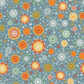Seamless background with floral patterns Stock Illustration
