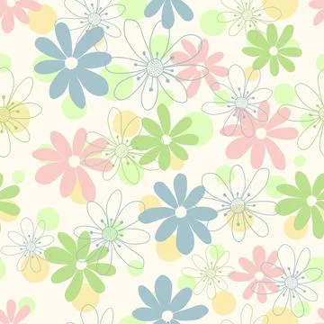 Seamless background with floral patterns Stock Illustration