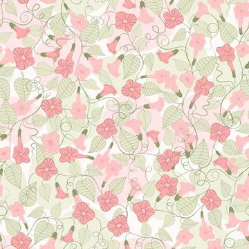Seamless background with floral patterns Stock Illustration