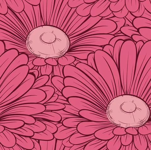 Seamless background with flowers daisy. Stock Illustration