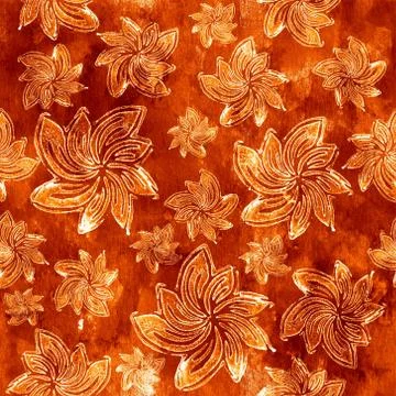 Seamless background. Flowers - Hand Block Prints Stock Illustration