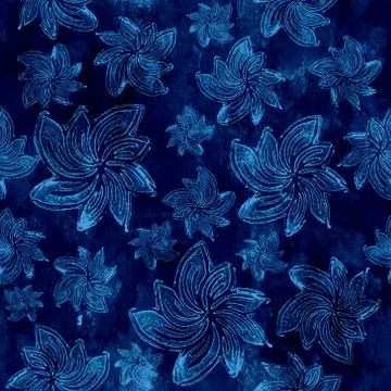Seamless background. Flowers - Hand Block Prints Stock Illustration
