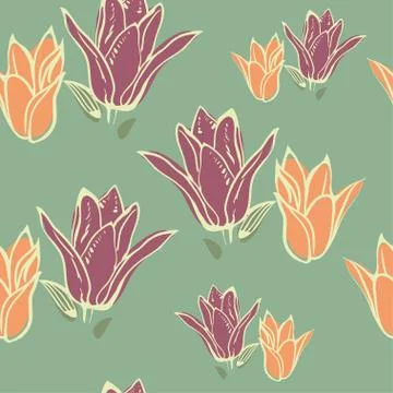 Seamless background with flowers. Stock Illustration