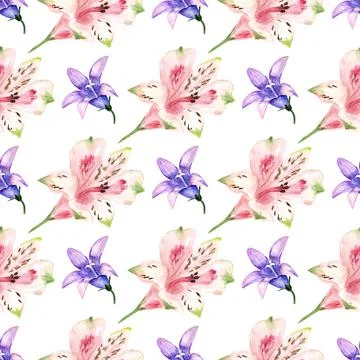 Seamless background with flowers Stock Illustration