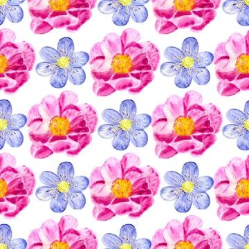 Seamless background with flowers Stock Illustration