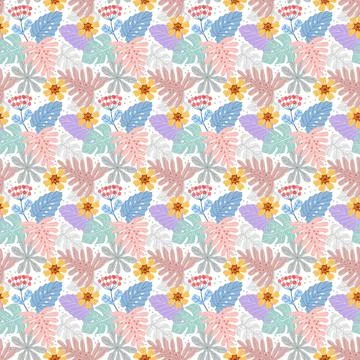 Seamless background with flowers Stock Illustration