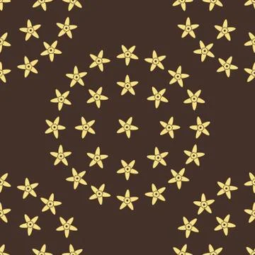 Seamless background flowers in vanilla. Illustrazione stock