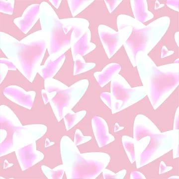 Seamless background with flying hearts.Transparent elements on blue background Stock Illustration