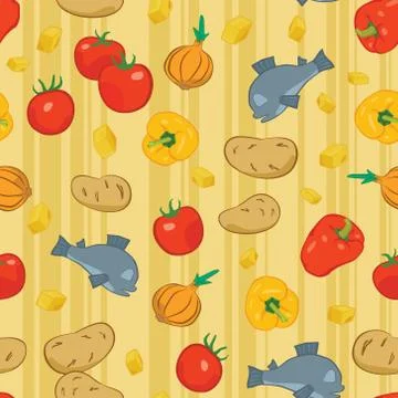 Seamless background with food Stock Illustration