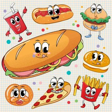 Seamless background with food theme Ilustração Stock
