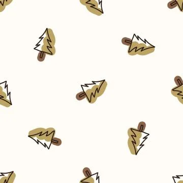 Seamless background forest gender neutral baby pattern. Simple whimsical minimal Illustrazione stock