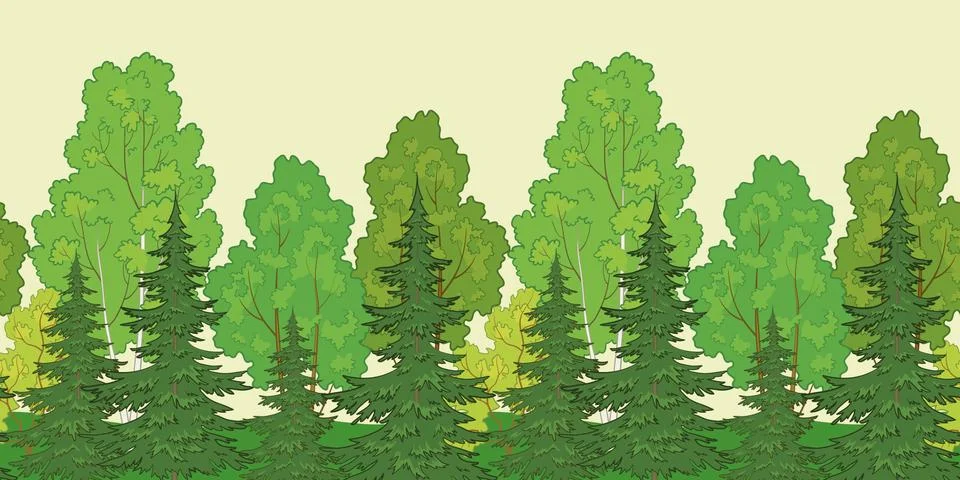 Seamless background, forest Stock Illustration