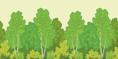 Seamless background, forest Stock Illustration