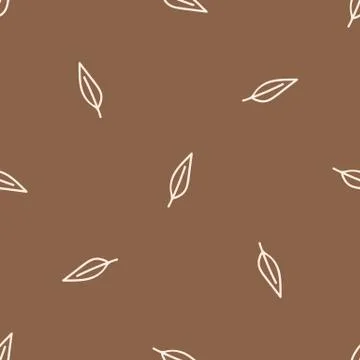 Seamless background forest leaf gender neutral baby pattern. Simple whimsical Illustrazione stock