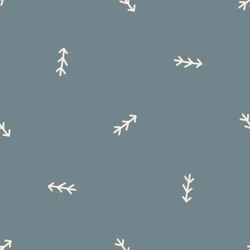 Seamless background forest tree gender neutral baby pattern. Simple whimsical Stock Illustration
