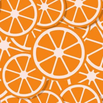 Seamless background  fresh orange in flat style Stock Illustration