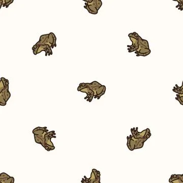Seamless background frog gender neutral baby pattern. Simple whimsical minimal Stock Illustration