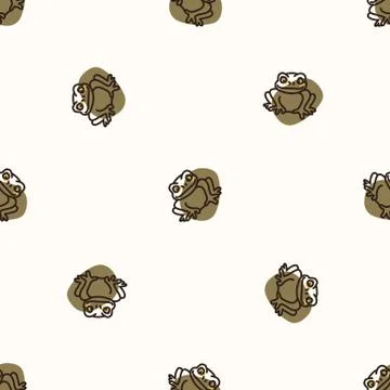 Seamless background frog gender neutral baby pattern. Simple whimsical minimal Illustrazione stock