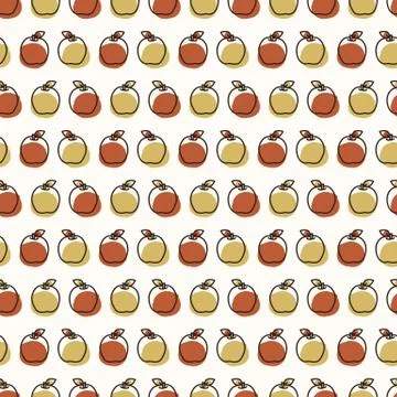 Seamless background fruit apple. Gender neutral kid food pattern. Simple Stock Illustration