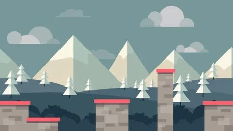 Seamless background for games mobile applications and computers. Man runs Stock Illustration