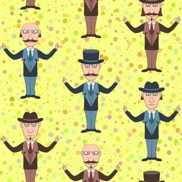 Seamless Background with Gentleman Stock Illustration