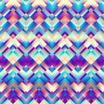 Seamless background. Geometric abstract diagonal pattern in low poly pixel ar Stock Illustration