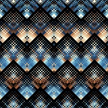 Seamless background. Geometric abstract diagonal pattern in low poly pixel ar Stock Illustration