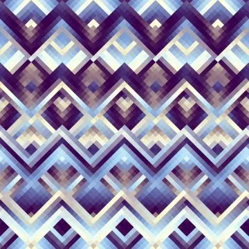 Seamless background. Geometric abstract diagonal pattern in low poly pixel ar Stock Illustration