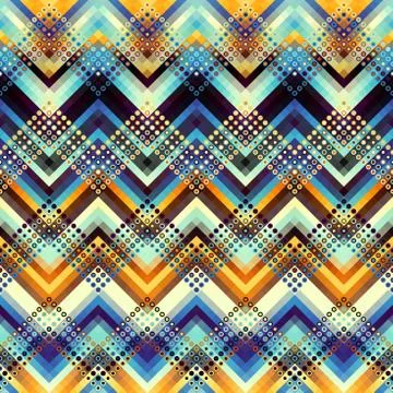 Seamless background. Geometric abstract diagonal pattern in low poly pixel ar Illustrazione stock
